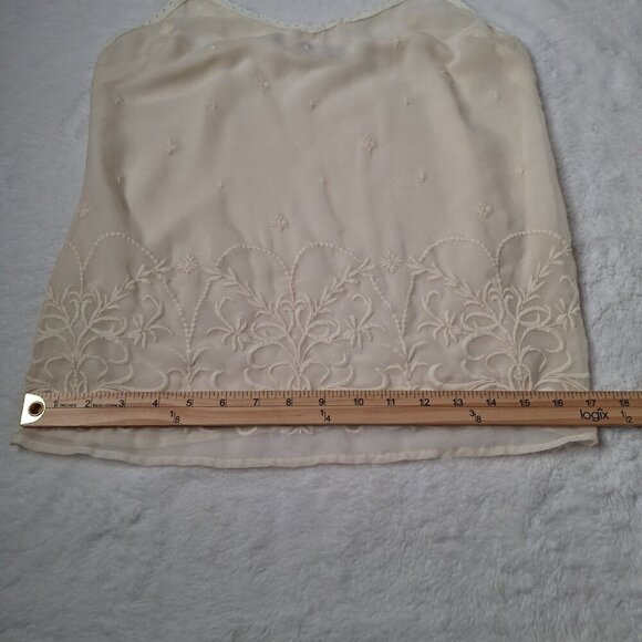 Old Navy Floral Embroidered Cami Sz S Lace Adjustable Straps Boho Minimalist - Picture 13 of 14